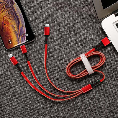 3 In 1 Multi Charging Cable Nylon Braided USB To Type-C Micro USB Lightning Fast Charging Cord-12m
3 In 1 Multi Charging Cable Nylon Braided USB To Type-C Micro USB Lightning Fast Charging Cord-12m