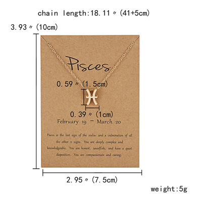 Gold Color 12 Constellation Pendant Necklace Zodiac Sign Necklace Birthday Gifts Message Card for Women Girl Jewelry Gift
Gold Color 12 Constellation Pendant Necklace Zodiac Sign Necklace Birthday Gifts Message Card for Women Girl Jewelry Gift