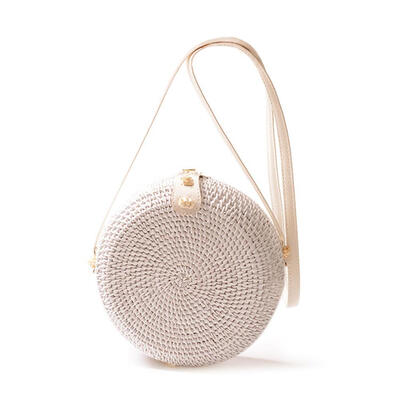 Rattan Knitting Shoulder Messenger Handbags Women Weaving Crossbody Bags