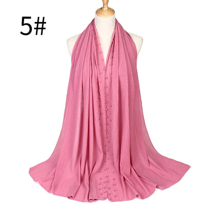 Monochrome pleated pearl chiffon ethnic womens headscarf new Muslim solid color hijab manufacturer MSL021
Monochrome pleated pearl chiffon ethnic womens headscarf new Muslim solid color hijab manufacturer MSL021