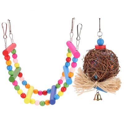 Greensen 2 PCS Birds Parrot Swing Ball Toy Hanging Ladder Chewing Toys Play Set for Budgie Cockatiels
Greensen 2 PCS Birds Parrot Swing Ball Toy Hanging Ladder Chewing Toys Play Set for Budgie Cockatiels