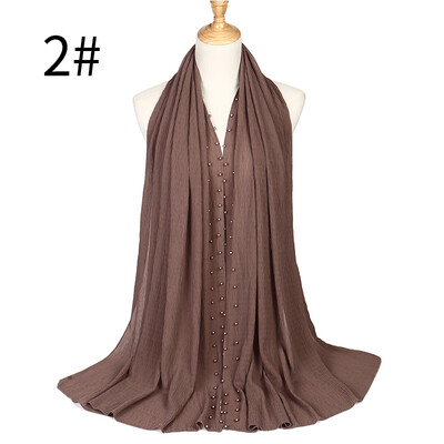 Monochrome pleated pearl chiffon ethnic womens headscarf new Muslim solid color hijab manufacturer MSL021
Monochrome pleated pearl chiffon ethnic womens headscarf new Muslim solid color hijab manufacturer MSL021
