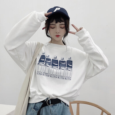 Women Hoodies Sweatshir O-neck Mineral Water Bottle Printing Long Sleeve Pullover Top Wild White Harajuku Hooded Sweatshirts
Women Hoodies Sweatshir O-neck Mineral Water Bottle Printing Long Sleeve Pullover Top Wild White Harajuku Hooded Sweatshirts