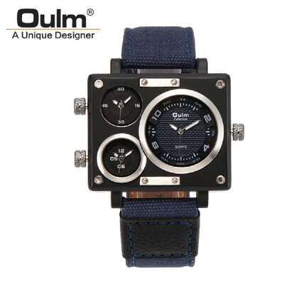 OULM Men Business Watch Luxury Canvas Band Quartz Watch Three Time Zone Sport Wristwatch
OULM Men Business Watch Luxury Canvas Band Quartz Watch Three Time Zone Sport Wristwatch
