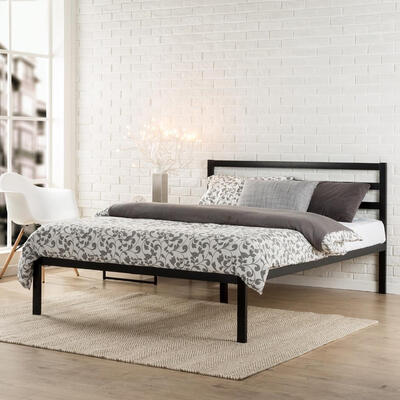 10" Tall Wood Slat Bed Frame Platform Bed Iron Bed Metal Bed Frame Queen
