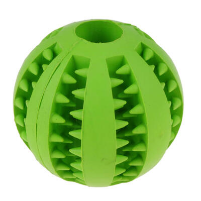 Pet Dog Puppy Cat Rubber Ball Chew Treat Cleaning Training Teething