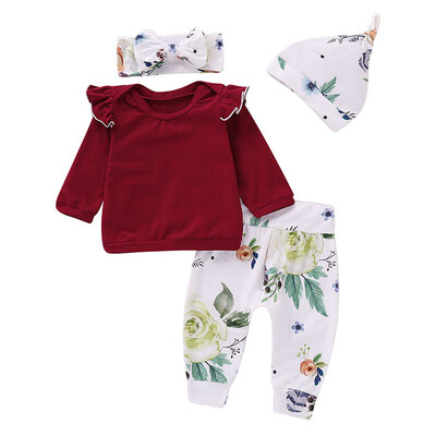 4Pcs Baby Girl Clothes Set Floral Pattern Outfits Sets Infant Cotton Long Sleeve T-shirt Trousers Headband Hats Fashion
4Pcs Baby Girl Clothes Set Floral Pattern Outfits Sets Infant Cotton Long Sleeve T-shirt Trousers Headband Hats Fashion