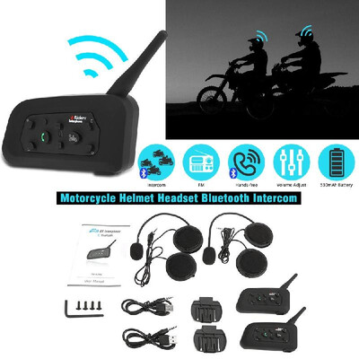 2 Sets V6-1200 Motorcycle Bluetooth Headset Intercom 1200M Range Hands-free Interphone Helmet Headset Black for Six Motorcycle R
2 Sets V6-1200 Motorcycle Bluetooth Headset Intercom 1200M Range Hands-free Interphone Helmet Headset Black for Six Motorcycle R