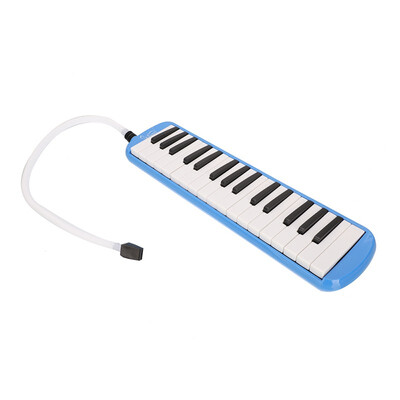 Glarry Blue 32 Key Piano Style Melodica with Mouthpiece & Hose & Bag