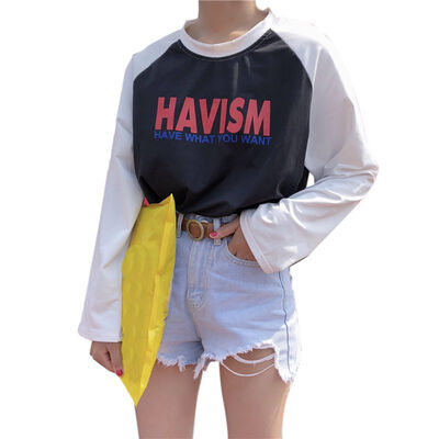 Femme T Shirt Letter Print Patchwork Casual Loose Long Sleeve T Shirt Tee Top Spring Autumn Women Harajuku Fashion
Femme T Shirt Letter Print Patchwork Casual Loose Long Sleeve T Shirt Tee Top Spring Autumn Women Harajuku Fashion