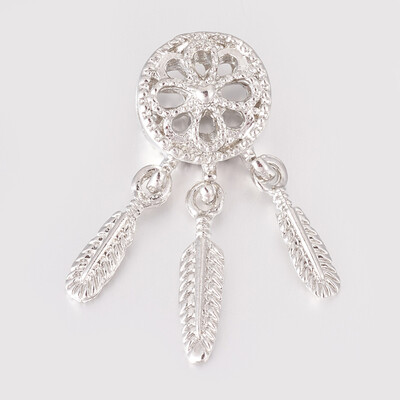Alloy European Beads Large Hole Beads with CCB Plastic Feather Charms Dream Catcher Platinum 275x105x9mm
Alloy European Beads Large Hole Beads with CCB Plastic Feather Charms Dream Catcher Platinum 275x105x9mm