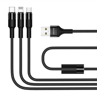 USAMS US-SJ219 U5 3-in-1 Braided Data Cable USB To Lightning Micro USB Type-C Charging Cable Line For IPhone Android Phone-15m
USAMS US-SJ219 U5 3-in-1 Braided Data Cable USB To Lightning Micro USB Type-C Charging Cable Line For IPhone Android Phone-15m