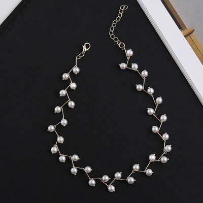 New Trendy Leaf Design Simulated Pearl Choker Colar For Women Silver Gold Color Clavicle Chain Necklace Party Gift 
New Trendy Leaf Design Simulated Pearl Choker Colar For Women Silver Gold Color Clavicle Chain Necklace Party Gift
