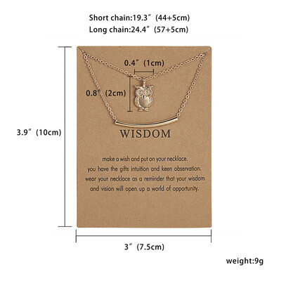 New Gold-color Wisdom Owl Alloy Clavicle Bones Pendant Short Necklace Double Layer Necklaces Vintage Pendant Charm Women Gift
New Gold-color Wisdom Owl Alloy Clavicle Bones Pendant Short Necklace Double Layer Necklaces Vintage Pendant Charm Women Gift