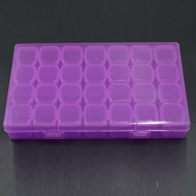 28 Slots Women Plastic Nail Art Storage Box Jewelry Beads Case Organizer