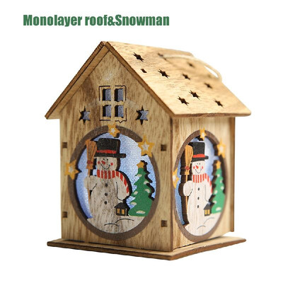 Christmas Decoration DIY Luminous Cabin Snow House with Light