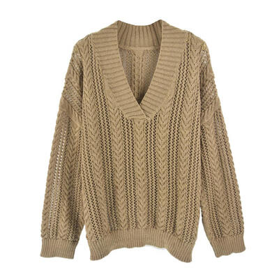 Autumn Women Korean Loose Wear V-Neck Knitting Sweater Pullover Tops