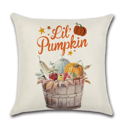 Thanksgiving Day Linen Pumpkin Truck Digital Printing Home Decoration Pillowcase