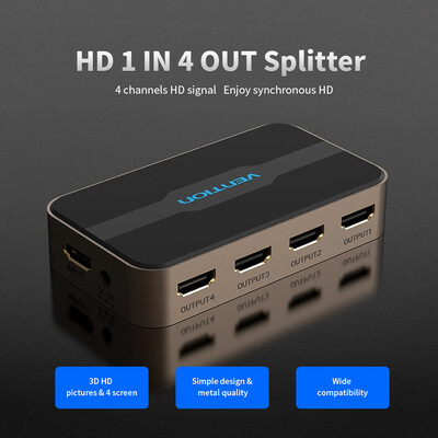 VENTION HD Switcher HD 1 in 4 Splitter with 4K Full HD 1080P 3D Effect for LaptopSTBXBOXProjector
VENTION HD Switcher HD 1 in 4 Splitter with 4K Full HD 1080P 3D Effect for LaptopSTBXBOXProjector