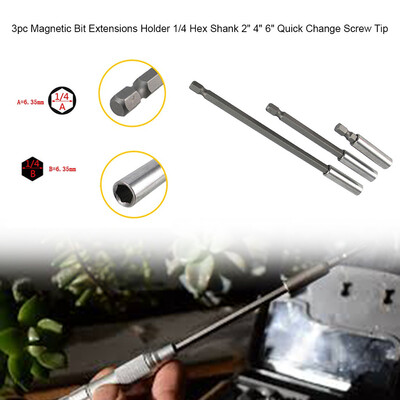 〖Follure〗3pc Magnetic Bit Extensions Holder 14 Hex Shank 2 4 6 IN Quick Change Screw Tip
〖Follure〗3pc Magnetic Bit Extensions Holder 14 Hex Shank 2 4 6 IN Quick Change Screw Tip