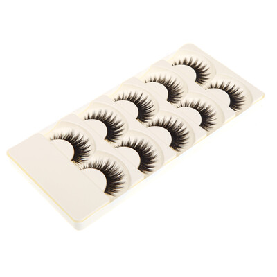 5 Pairs False Eyelashes Pure Hand-made Thick Long Voluminous Fake Lashes