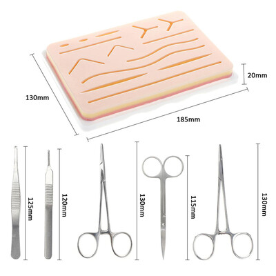 Silicone Lifelike Skin Suture Training Kit Silica Gel Pad Needle Scissors Set Soft&Easy to Operate
Silicone Lifelike Skin Suture Training Kit Silica Gel Pad Needle Scissors Set Soft&Easy to Operate