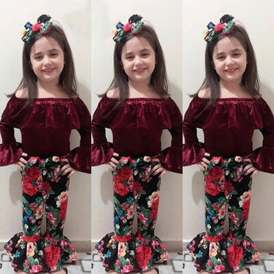 Fashion Toddler Kids Baby Girls Flare Sleeve Off Shoulder Tops Floral Pants Outfits Clothes Set
Fashion Toddler Kids Baby Girls Flare Sleeve Off Shoulder Tops Floral Pants Outfits Clothes Set