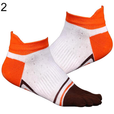 Fashion Men Soft Breathable Cotton Five Toe Socks Casual Sport Running Socks