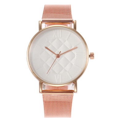RM Fashion Magnetic buckle Dazzling women Mesh Belt Watch ladies Quartz Analog