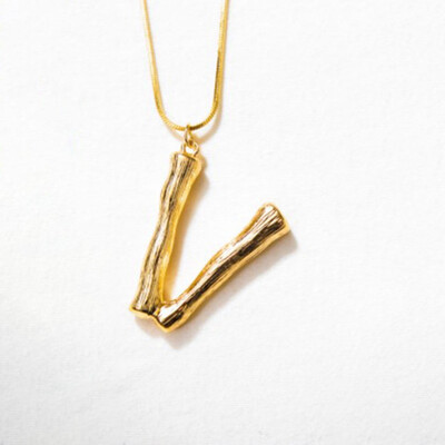 Gold Letter A-Z Pendant Chain Necklace Fashion
