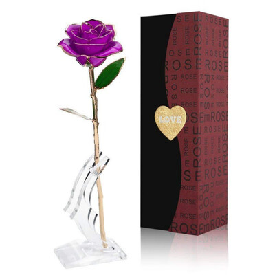 Love 24K Gold Foil Rose Permanent Flower With Bracket Gift for Valentines Day Mothers Day Anniversary Birthday Party Decor
Love 24K Gold Foil Rose Permanent Flower With Bracket Gift for Valentines Day Mothers Day Anniversary Birthday Party Decor