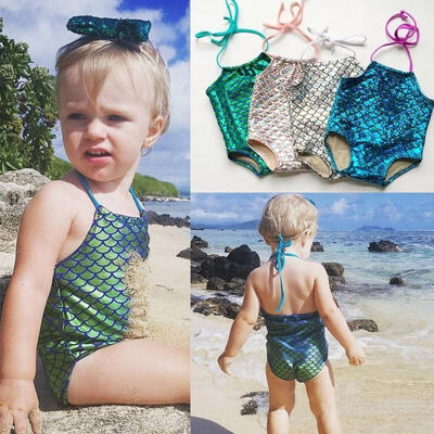 Baby Girl Kids Mermaid Bikini Swimwuit Swimwear Bathing Suit Costume