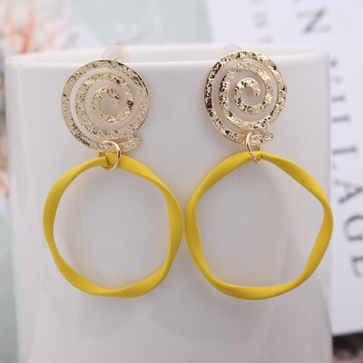 EK729 New Geometric Metal Spray Print Drop Earring Spiral Irragular Big Round Earring Jewelry Party Statement Brincos Pink Blue
EK729 New Geometric Metal Spray Print Drop Earring Spiral Irragular Big Round Earring Jewelry Party Statement Brincos Pink Blue