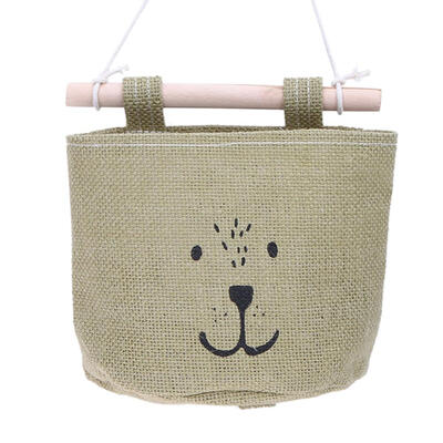 One Layer Pocket Canvas Storage Bag Back Door Wall-Mounted Hanging Bag