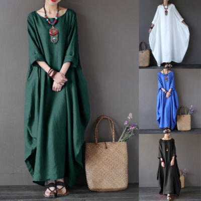 Women Crewneck 34 Batwing Sleeve Baggy Maxi Long Shirt Dress Casual Party Kaftan Solid Robe Vestido Plus Size
Women Crewneck 34 Batwing Sleeve Baggy Maxi Long Shirt Dress Casual Party Kaftan Solid Robe Vestido Plus Size