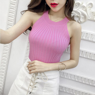 Women Casual Basic Sexy Candy Color Knit Hanging Neck Bottoming Warm Vest Stretch Tank Tops
Women Casual Basic Sexy Candy Color Knit Hanging Neck Bottoming Warm Vest Stretch Tank Tops