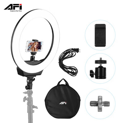AFI 16 Inch LED Ring Light for Phone&Camera 38W Stepless Dimmable 3200K-6500K Lighting kit with Phone Holder Carrying Bag for
AFI 16 Inch LED Ring Light for Phone&Camera 38W Stepless Dimmable 3200K-6500K Lighting kit with Phone Holder Carrying Bag for