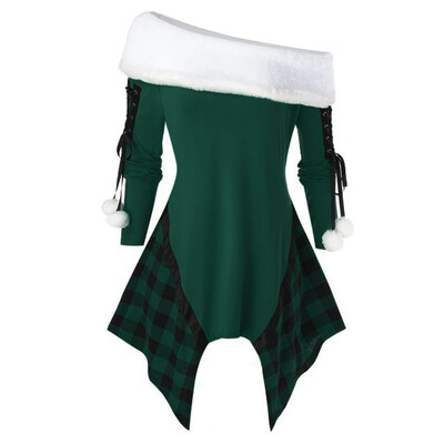 Tailored Womens Merry Christmas Plus Size Skew Collar Asymmetric Plaid Lace Up Tee Tops
Tailored Womens Merry Christmas Plus Size Skew Collar Asymmetric Plaid Lace Up Tee Tops