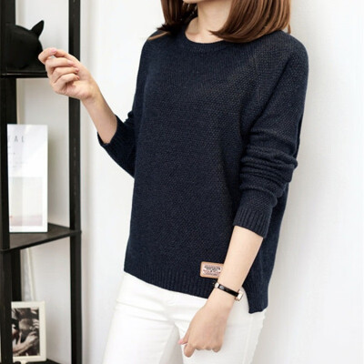 Sweater Women Simple Casual Long-sleeved Round Neck Sweater Loose Style Solid Color Knit Bottoming Top
Sweater Women Simple Casual Long-sleeved Round Neck Sweater Loose Style Solid Color Knit Bottoming Top