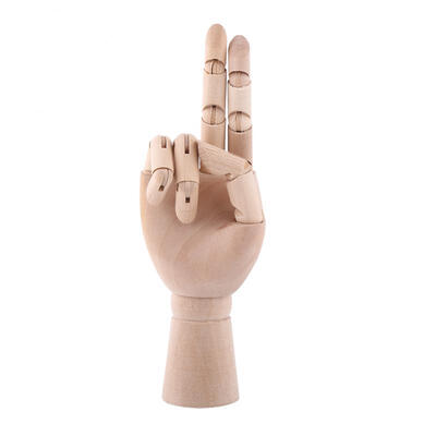 Greensen 1pc Wooden Right Hand Model Articulated Jointed Palm Artist Sculpture