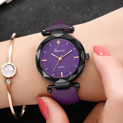 RM New Fashion Geneva Women Leather Band Quartz Analog Wrist Watch
