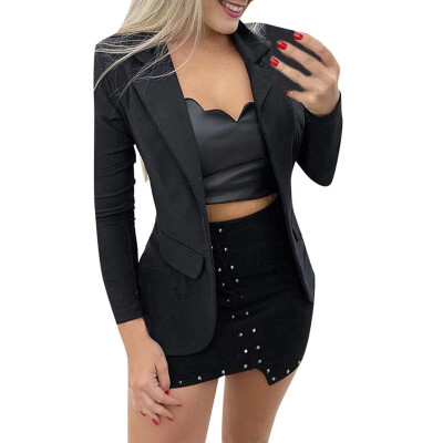 Women Solid Blazer Notched Lapel Collar Open Front Long Sleeves Slim Office Business Suit Spring Casual Outwear
Women Solid Blazer Notched Lapel Collar Open Front Long Sleeves Slim Office Business Suit Spring Casual Outwear