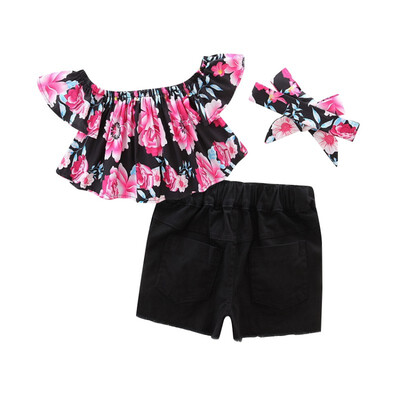 2018 Cute 3Pcsset Baby Girl Off Shoulder Floral Tops Blouse Hole Solid Denim Shorts Headband Clothes Set
2018 Cute 3Pcsset Baby Girl Off Shoulder Floral Tops Blouse Hole Solid Denim Shorts Headband Clothes Set