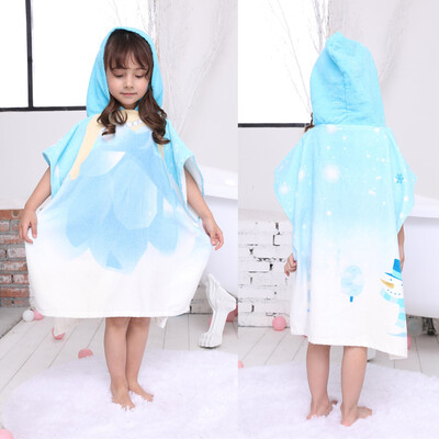 Infant Baby Boys Girls Kids Bathrobe Cartoon Animals Hooded Bath Towel Pajamas