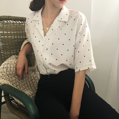 Office Lady Tops And Blouses Fashion Women Summer Short Sleeve Blouse Polka Dot Womens Turn Down Collar Casual Short Tops
Office Lady Tops And Blouses Fashion Women Summer Short Sleeve Blouse Polka Dot Womens Turn Down Collar Casual Short Tops
