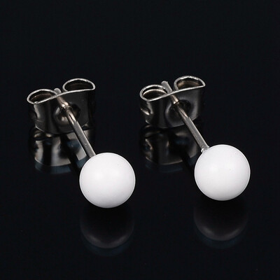 304 Stainless Steel Spray Painted Stud Earrings Round White 17x6mm Pin 08mm 12pairscard
304 Stainless Steel Spray Painted Stud Earrings Round White 17x6mm Pin 08mm 12pairscard