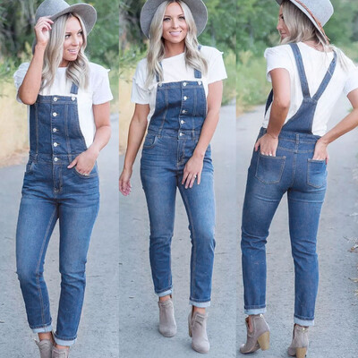 Tailored Women Casual Denim Bib Slim Pants Overalls Jeans Straps Demin Trousers Jumpsuit
Tailored Women Casual Denim Bib Slim Pants Overalls Jeans Straps Demin Trousers Jumpsuit