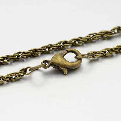 Iron Rope Chain Necklace Makings with Alloy Lobster Claw Clasps&Iron End Chains Antique Bronze 291
Iron Rope Chain Necklace Makings with Alloy Lobster Claw Clasps&Iron End Chains Antique Bronze 291