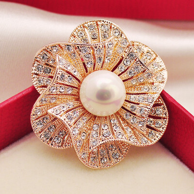 Imitation pearl high-grade brooch knotted buckle clip