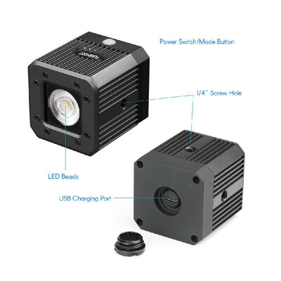 Waterproof Aluminum Alloy Cube LED Video Light 5600K Diving Fill Light Strobe Flash with 14 Inch Screw Hole for Canon Nikon Sony
Waterproof Aluminum Alloy Cube LED Video Light 5600K Diving Fill Light Strobe Flash with 14 Inch Screw Hole for Canon Nikon Sony